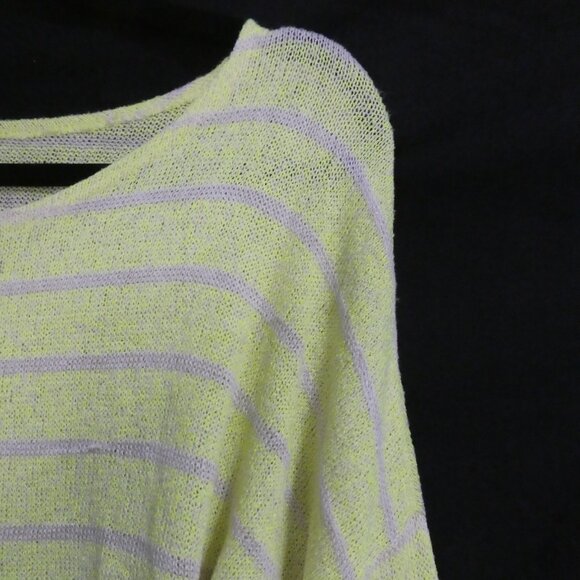 FLUO | medium | Vibrant Yellow and Grey Striped Long Sleeve Top - Picture 5 of 16